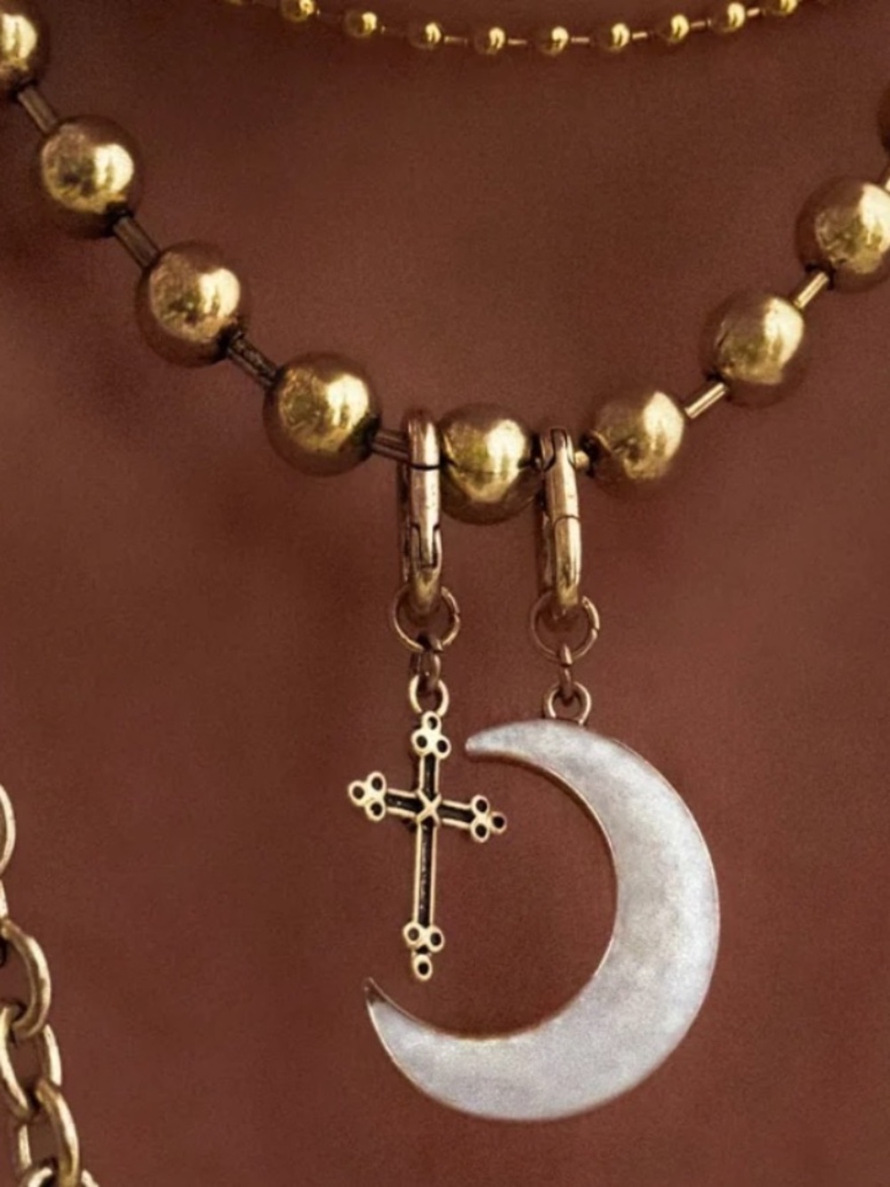 18k GOLD Celestial statement necklace